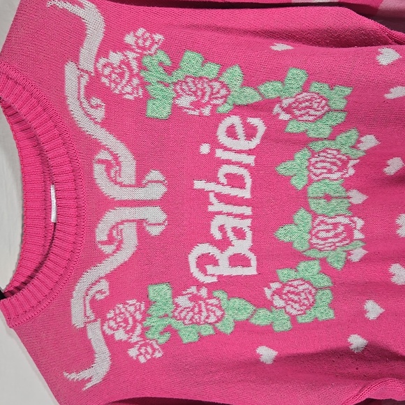 Barbie Pink and Green Ugly Holiday Sweater Size Medium. From Forever 21 - Picture 4 of 5